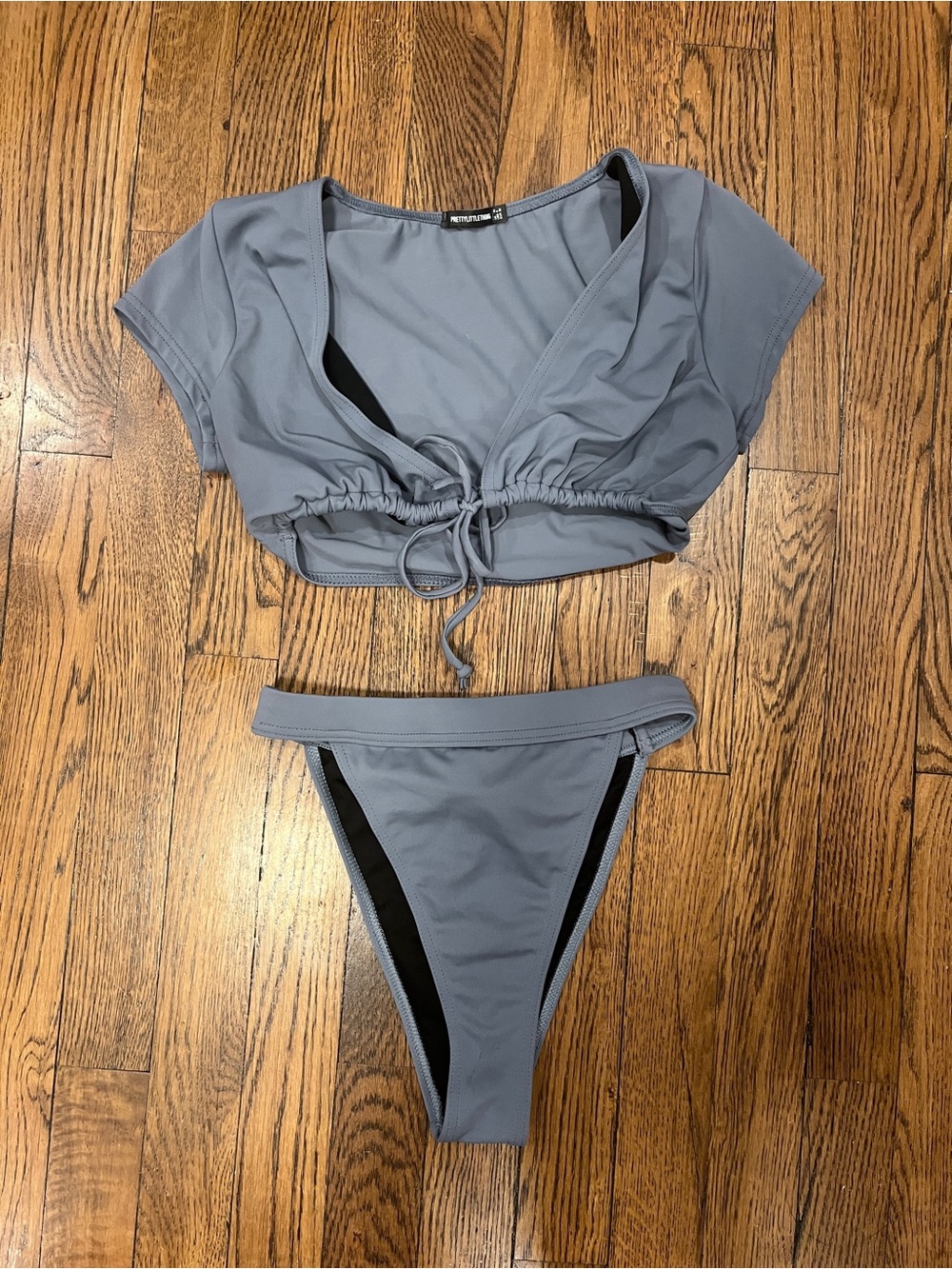 Pretty Little Thing Bikini Blue Grey